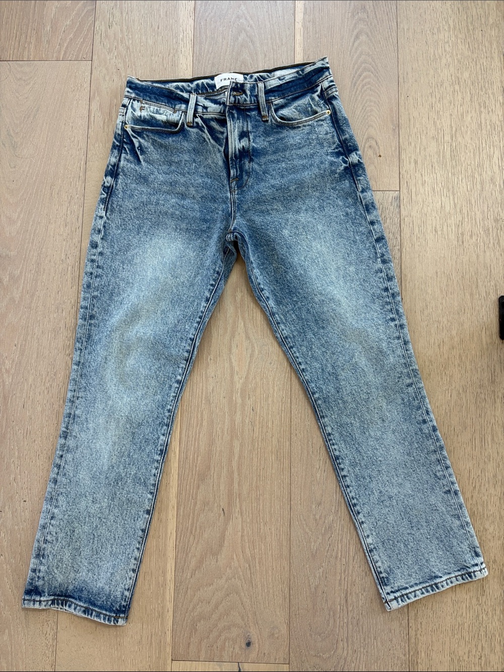 FRAME Light Blue Denim Le High Straight Jeans